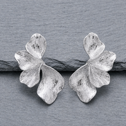 Textured Gold Flower Drop Earrings