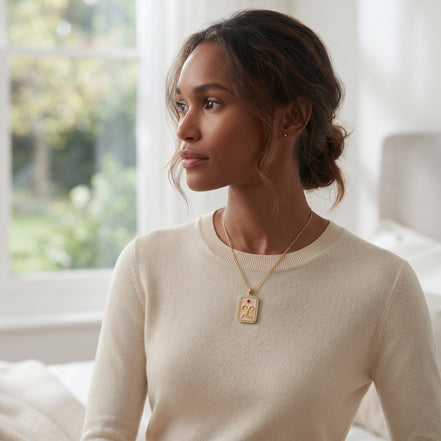 KITA REIGN Gold Medallion Pendant Necklace