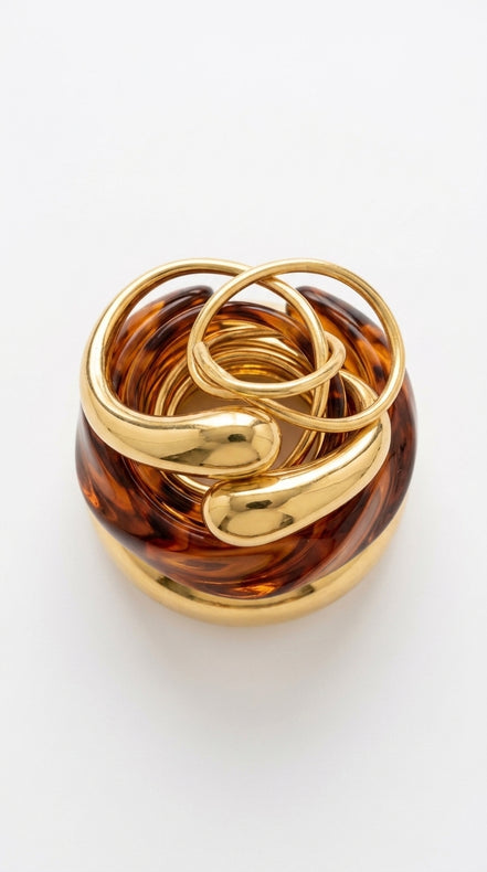 Interlocking Gold Statement Bracelet