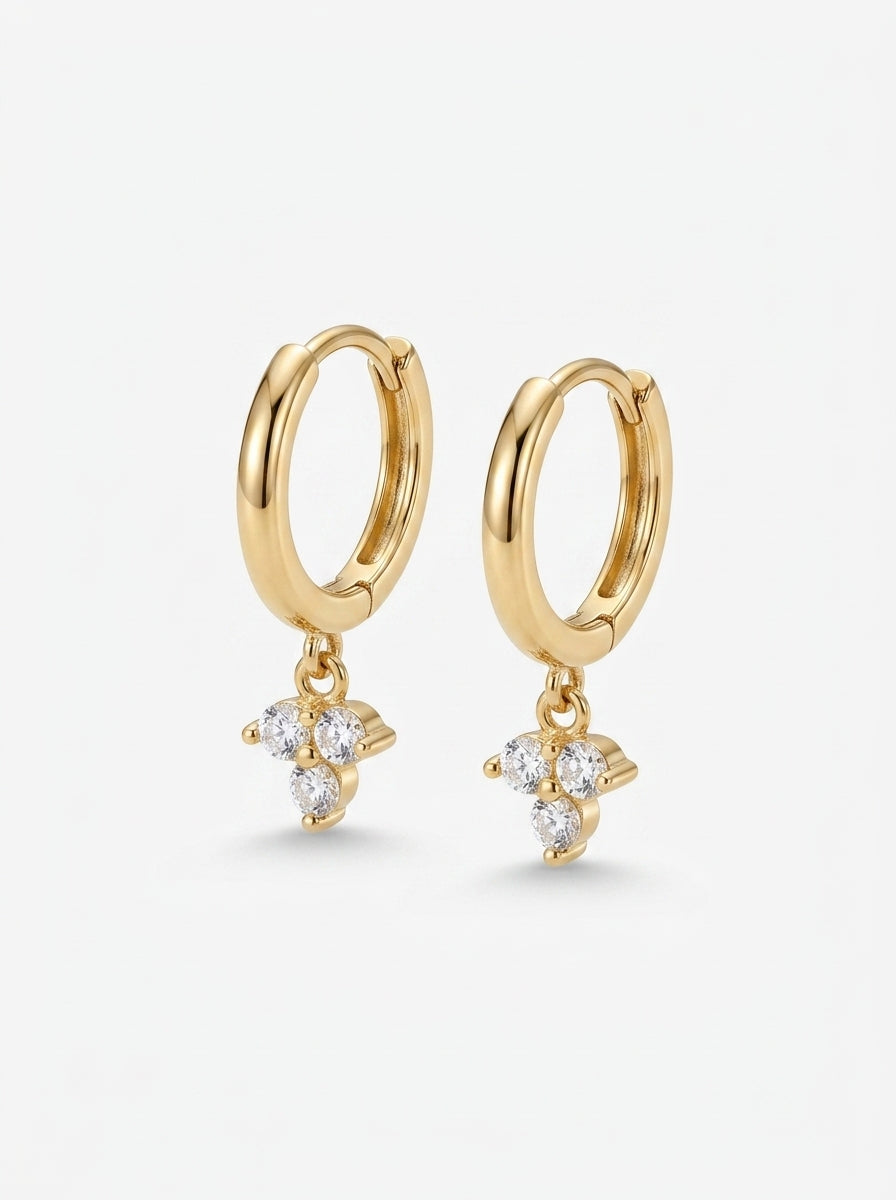 Textured Gold Drop Earrings