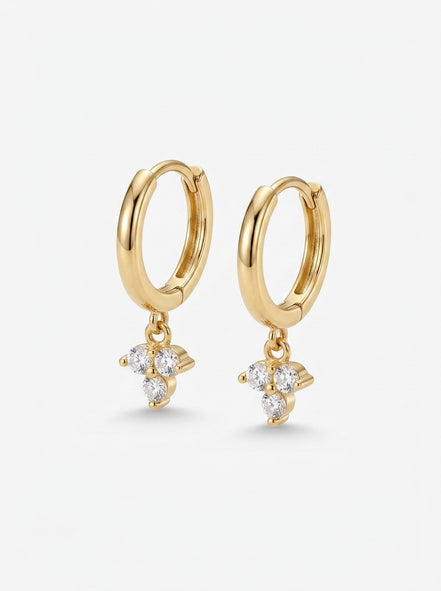 Textured Gold Drop Earrings