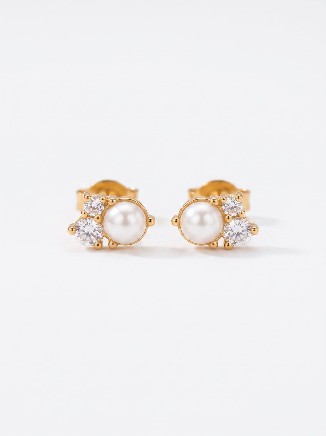 Elegant Pearl Accent Gold Drop Earrings