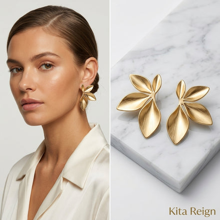Whispering Gold Leaf Earrings