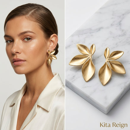 Whispering Gold Leaf Earrings