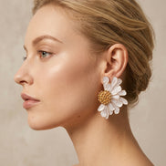 Blushing Daisy Petal Earrings