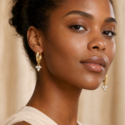 Textured Gold Drop Earrings