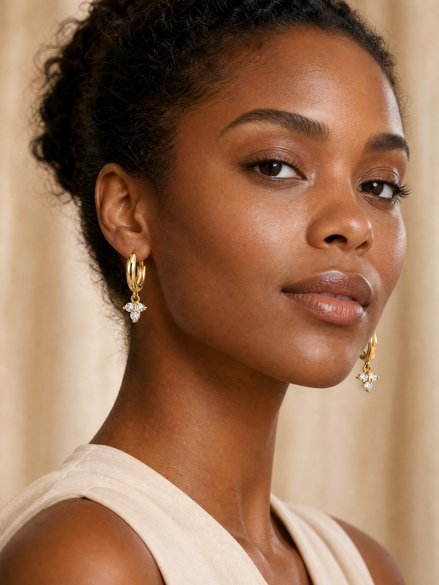 Textured Gold Drop Earrings