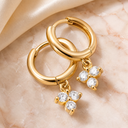 Textured Gold Drop Earrings