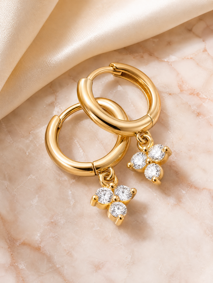 Textured Gold Drop Earrings