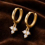 Textured Gold Drop Earrings