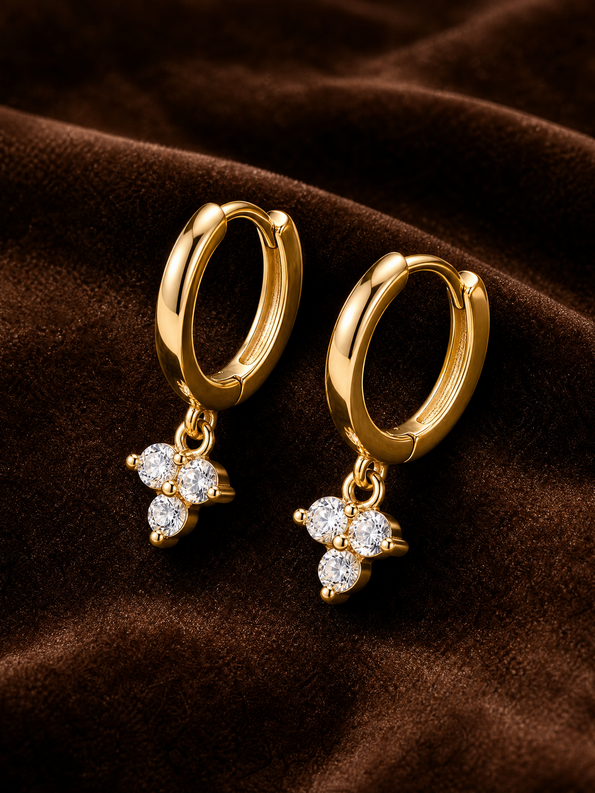 Textured Gold Drop Earrings