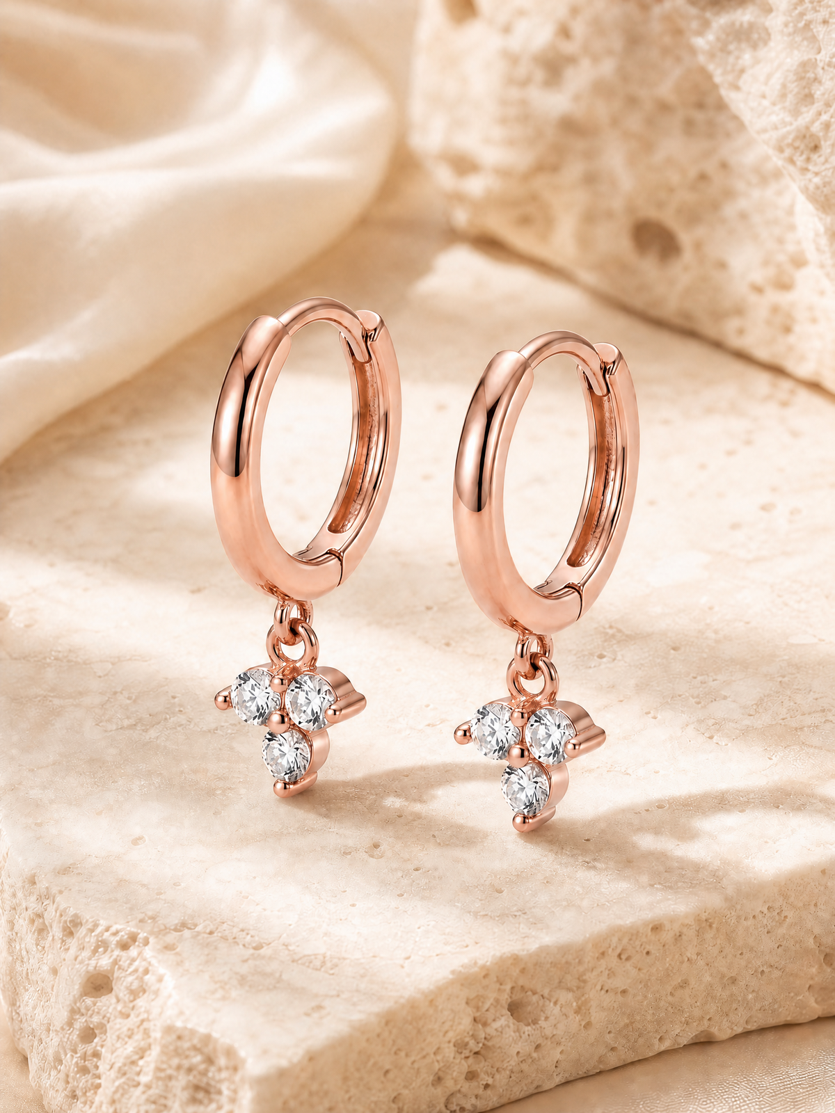 Textured Gold Drop Earrings