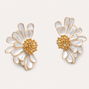 Luminous White Daisy Earrings