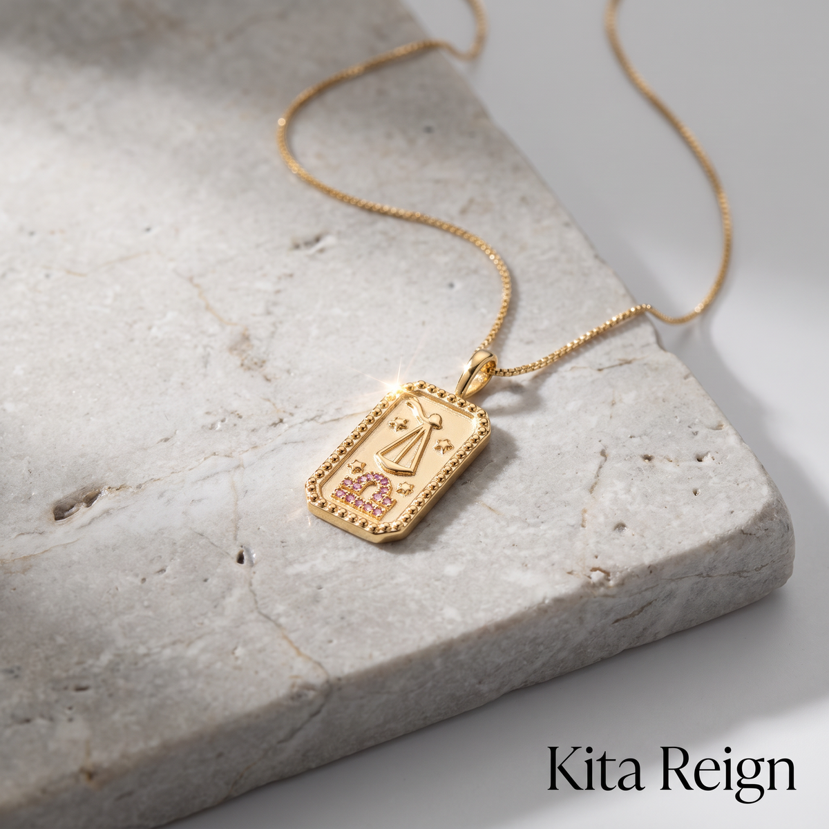 KITA REIGN Gold Medallion Pendant Necklace