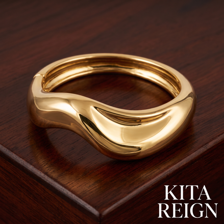 Gold Wave Detail Ring