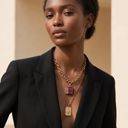 KITA REIGN Burgundy Gemstone Pendant Necklace